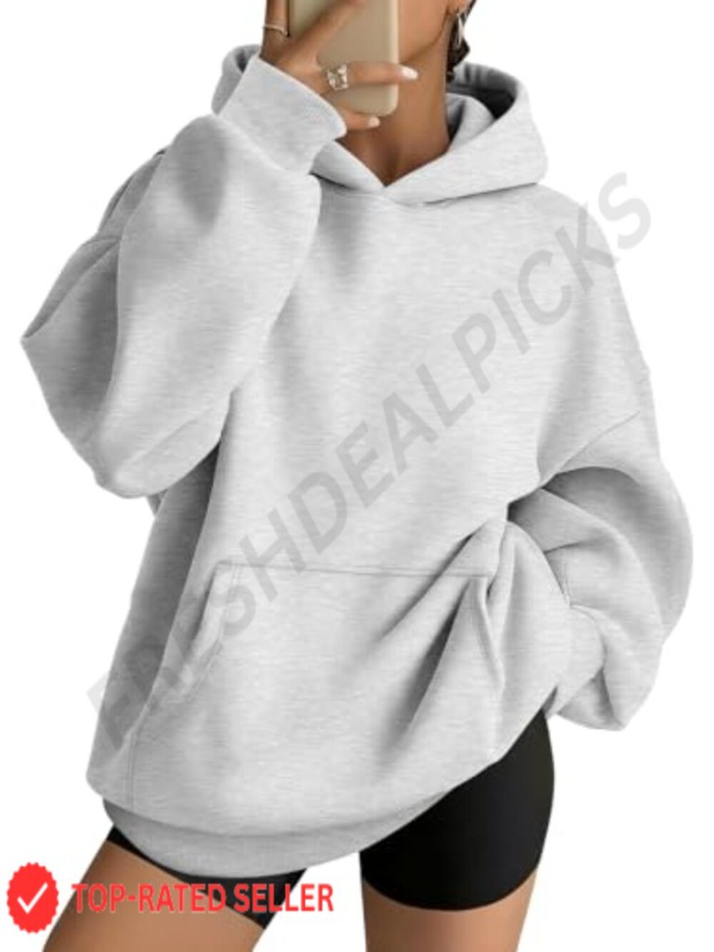 Oversized Hoodie Pullover Sweatshirt 100% Polyester Fall Winter Women